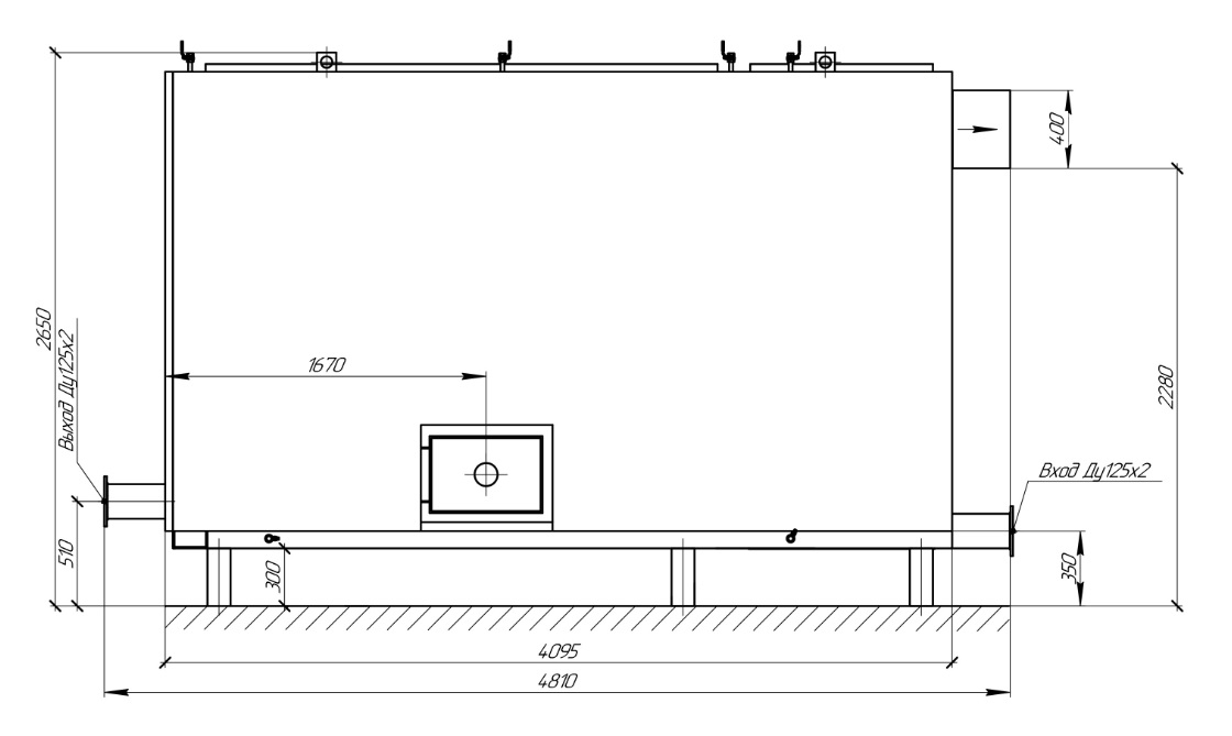 Котёл КВа-4.0 — Фронтальный вид